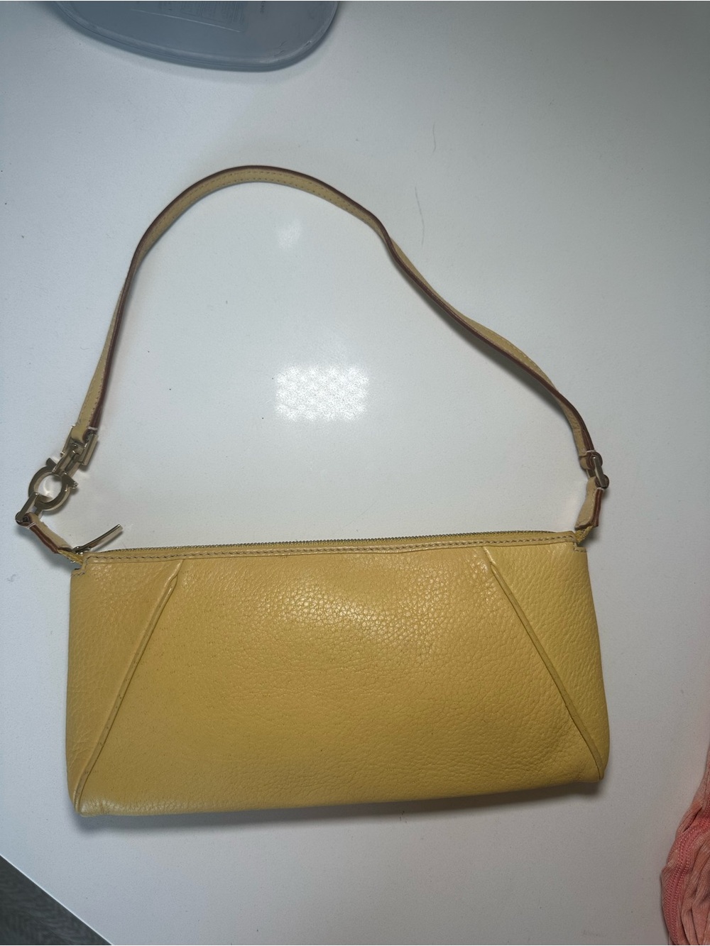Salvatore Ferragamo Yellow Leather Shoulder Bag